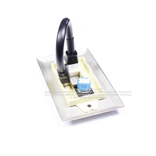 Placa Tapa HDMI 4k pigtail con Interruptor Push ON/OFF en Acero Inoxidable