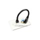 Placa Tapa HDMI 4k pigtail con Interruptor Push ON/OFF en ABS