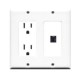 Placa Tapa Contacto Eléctrico Dual + Cat6 Ponchable ABS