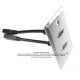 Placa Tapa doble HDMI 4k pigtail en Aluminio Placa Tapa doble HDMI 4k pigtail en Aluminio
