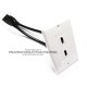 Placa Tapa Decora doble pigtail HDMI 4k en ABS