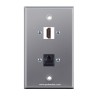 Placa Tapa HDMI 4k + Cople RJ45 Cat6 en Aluminio