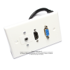 Placa Tapa VGA + HDMI 4k pigtail + Audio Jack 3.5 mm opresores en ABS