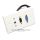 Placa Tapa VGA + HDMI 4k pigtail + Audio Jack 3.5 mm opresores en ABS