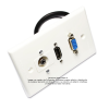 Placa Tapa VGA + HDMI 4k pigtail + Audio Jack 3.5 mm rasante en ABS