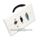 Placa Tapa VGA + HDMI 4k pigtail + Audio Jack 3.5 mm rasante en ABS
