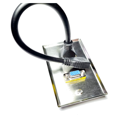Placa Tapa VGA + HDMI 4k pigtail en Acero Inoxidable Placa Tapa VGA + HDMI 4k pigtail en Acero Inoxidable