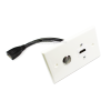Placa Tapa HDMI 4k pigtail con Interruptor Push ON/OFF en ABS