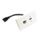 Placa Tapa HDMI 4k pigtail con Interruptor Push ON/OFF en ABS