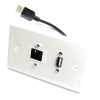 Placa Tapa USB 2.0 pigtail + Jack RJ45 Cat6 en ABS