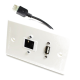 Placa Tapa USB 2.0 pigtail + Jack RJ45 Cat6 en ABS