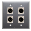 Placa Tapa XLR macho Canon cuadruple soldable en Aluminio