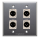 Placa Tapa XLR macho Canon cuadruple soldable en Aluminio
