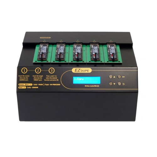 Duplicador y limpiador Cyclone 1x4 de discos SSD internos NVMe M.2 PCIe NVMe y M2 SATA