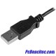 Cable de 1m Micro USB con conector acodado a la izquierda - Cable de Carga y Sincronización Cable de 1m Micro USB con conector acodado a la izquierda - Cable de Carga y Sincronización