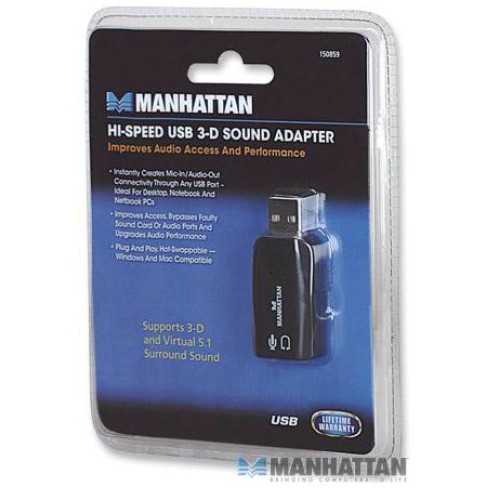Tarjeta de Audio 3-D adaptador USB 2.0 a Jack 3.5 mm de Alta Velocidad
