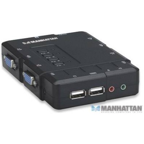 Switch KVM de 4 puertos con USB y soporte de audio
