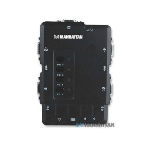 Switch KVM de 4 puertos con USB y soporte de audio