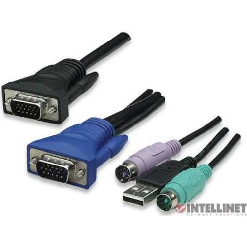 Cable KVM, USB 2.0, VGA mouse y teclado de 1.8 m Cable KVM, USB 2.0, VGA mouse y teclado de 1.8 m