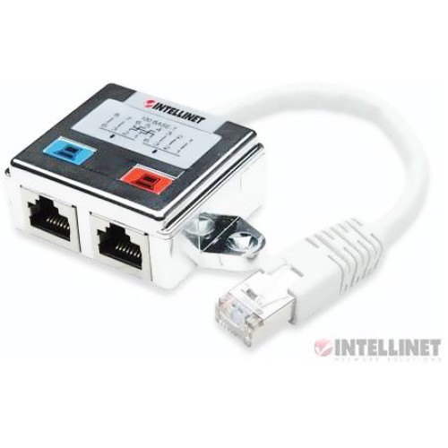 Switch para Red 1x2. Distribuidor Dual RJ45 Cat5 Blindado 