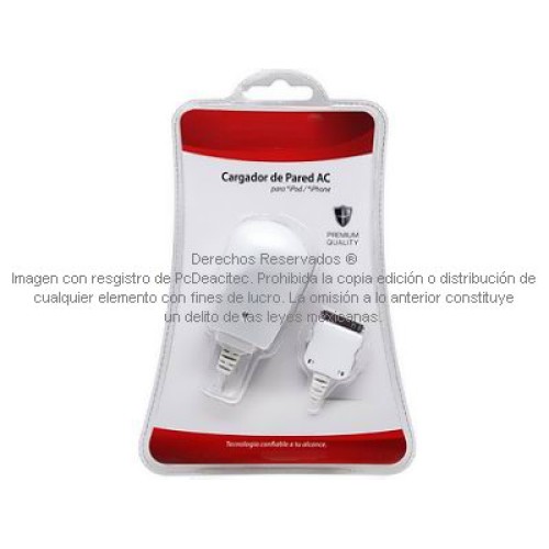 Cargador de pared a conector 30 pin para equipos Apple iPod, iPhone