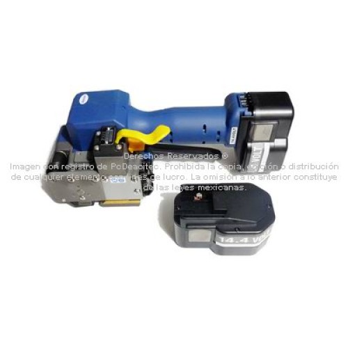 Flejadora Portátil Semi Automática, fleje PET y PP, 2 baterías y cargador
