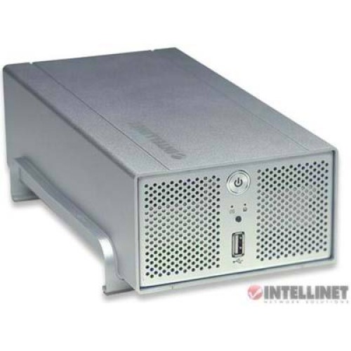 NAS SATA 2 bahías 3 TeraByte arreglo RAID, puerto USB externo, conexión a red