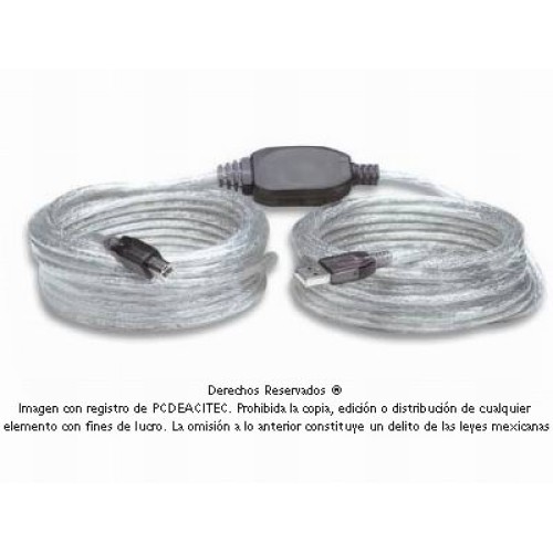 Cable USB 2.0 AB balun extender activo macho a macho de 11 m