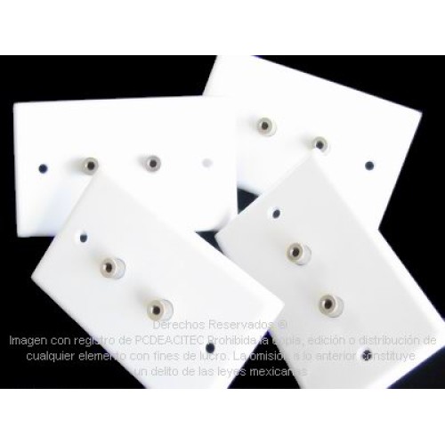 Placa Tapa Jack Audio 3.5 mm doble en ABS