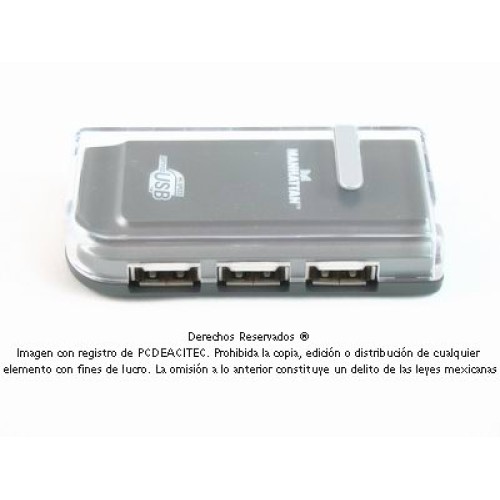 Mini Hub USB 2.0, 4 puertos