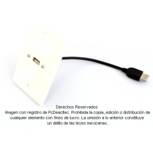 Placa Tapa USB 2.0 tipo A con pigtail en ABS Placa Tapa USB 2.0 tipo A con pigtail en ABS