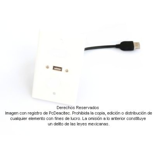 Placa Tapa USB 2.0 tipo A con pigtail en ABS