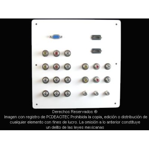 Tablero a Pared Multipuertos Video y Audio 24 puertos en ABS