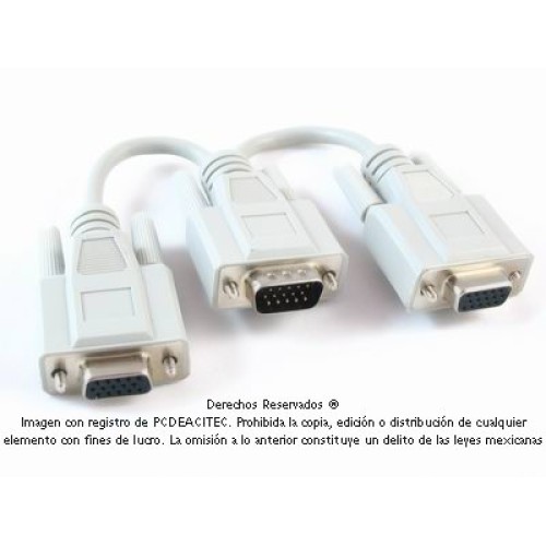 Cable VGA/SVGA, HD15 macho a 2 x HD15 hembra en Y Cable VGA/SVGA, HD15 macho a 2 x HD15 hembra en Y