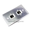 Placa Tapa 2 Jack RJ45 Cat5e ponchable en Aluminio