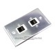 Placa Tapa 2 Jack RJ45 Cat5e ponchable en Aluminio Placa Tapa 2 Jack RJ45 Cat5e ponchable en Aluminio