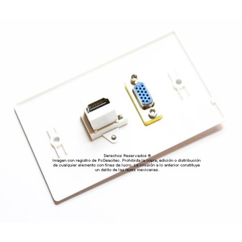 Placa Tapa VGA + HDMI 4k en ABS