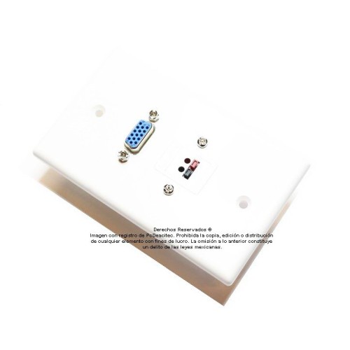 Placa Tapa VGA + terminal bocinas con opresores en ABS