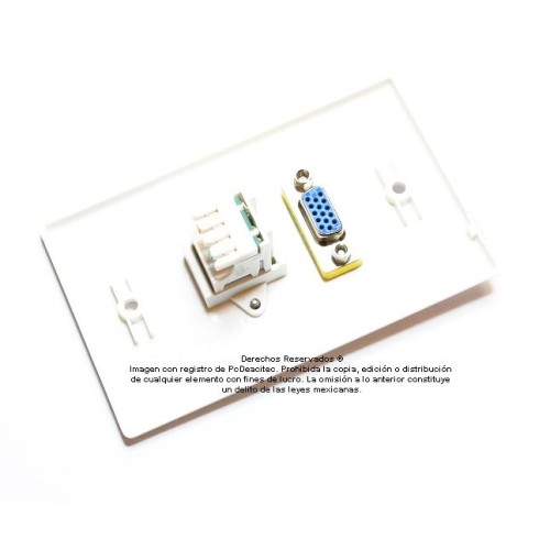 Placa Tapa VGA + terminal bocinas con opresores en ABS