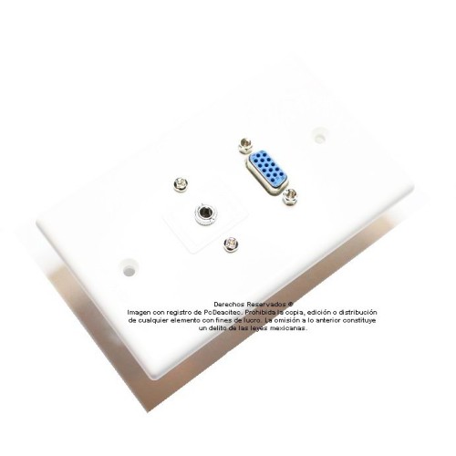 Placa Tapa VGA + Audio Jack 3.5 mm con opresores en ABS