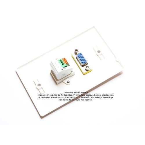 Placa Tapa VGA + Audio Jack 3.5 mm con opresores en ABS