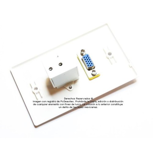 Placa Tapa VGA + USB de carga 1A 5v en ABS