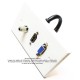 Placa Tapa VGA + HDMI 4k pigtail + audio Jack 3.5 mm ABS