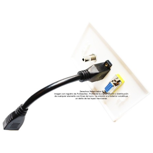 Placa Tapa VGA + HDMI 4k pigtail + audio Jack 3.5 mm ABS