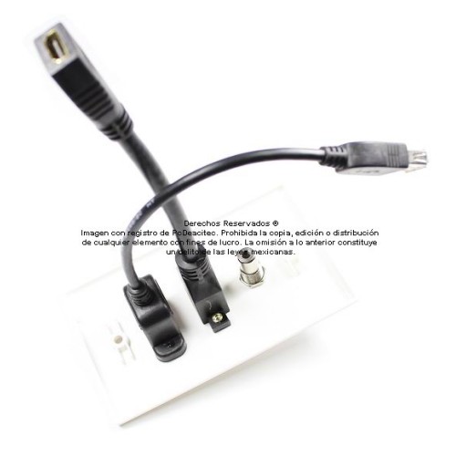Placa Tapa USB 2.0 pigtail + HDMI 4k pigtail + Audio Jack 3.5 mm en ABS Placa Tapa USB 2.0 pigtail + HDMI 4k pigtail + Audio Jack 3.5 mm en ABS