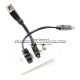 Placa Tapa USB 2.0 pigtail + HDMI 4k pigtail + Audio Jack 3.5 mm en ABS