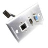 Placa Tapa VGA + HDMI 4k pigtail + Jack RJ45 Cat5e ponchable en Aluminio