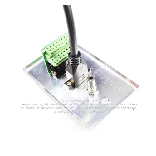 Placa Tapa VGA con prisioneros + HDMI 4k pigtail + Audio Jack 3.5 mm en Aluminio