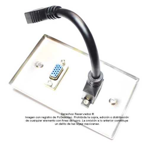 Placa Tapa VGA + HDMI 4k pigtail en Aluminio
