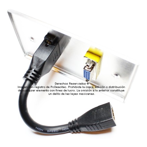 Placa Tapa VGA + HDMI 4k pigtail en Aluminio